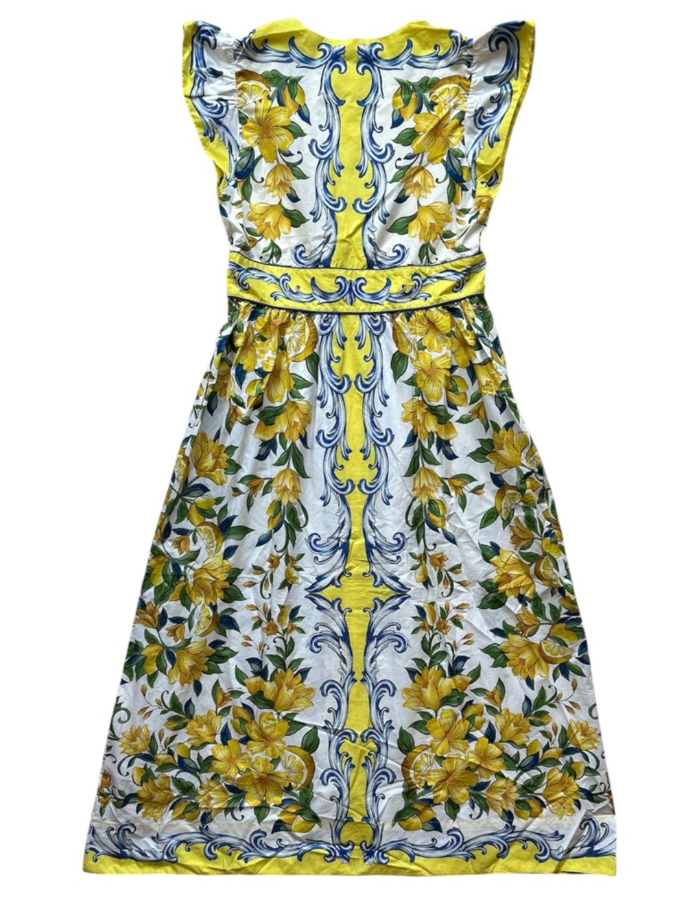 FARM Rio Yellow White Blue Floral Maxi Dress - Picture 7 of 11